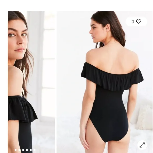 Urban Outfitters ‘Out From Under’ Off The Shoulder Ruffle Bodysuit - Picture 3 of 8